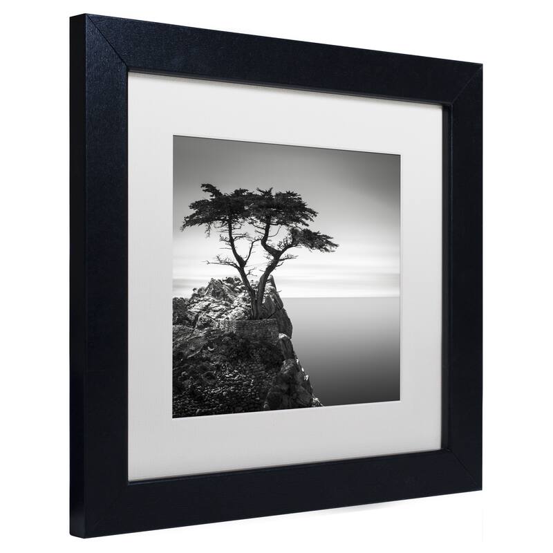 Dave MacVicar The Lone Cypress Matted Framed Wall Art - Black Frame White Matte