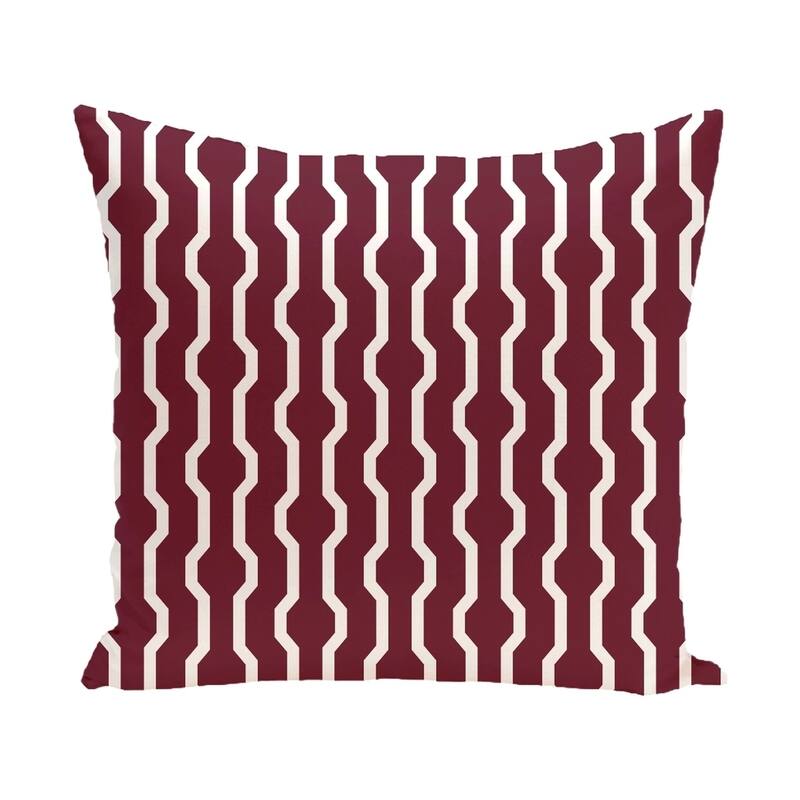 Blue/ Red/ Grey/ Green Decorative Holiday Geometric Print 26-inch Pillow - Cranberry