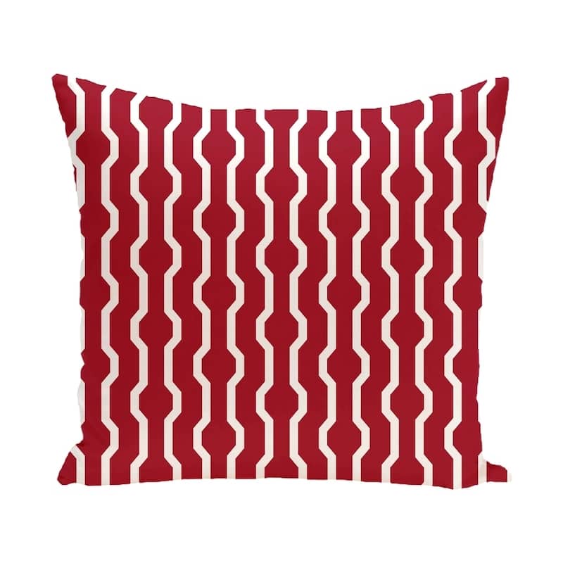 Blue/ Red/ Grey/ Green Decorative Holiday Geometric Print 26-inch Pillow - Red