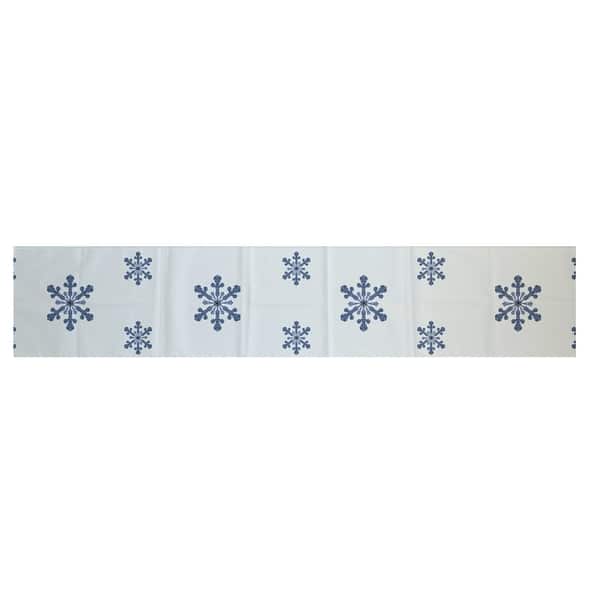 White Blue Decorative Holiday Pattern 16 X 90 Inch Table Blue Decorative Holiday Pattern 16 X 90