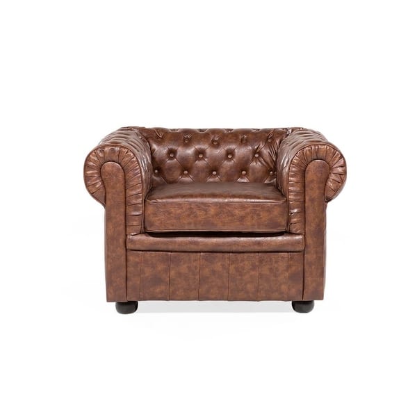 Shop Leather Club Chair Avignon Antique Brown Dc Free