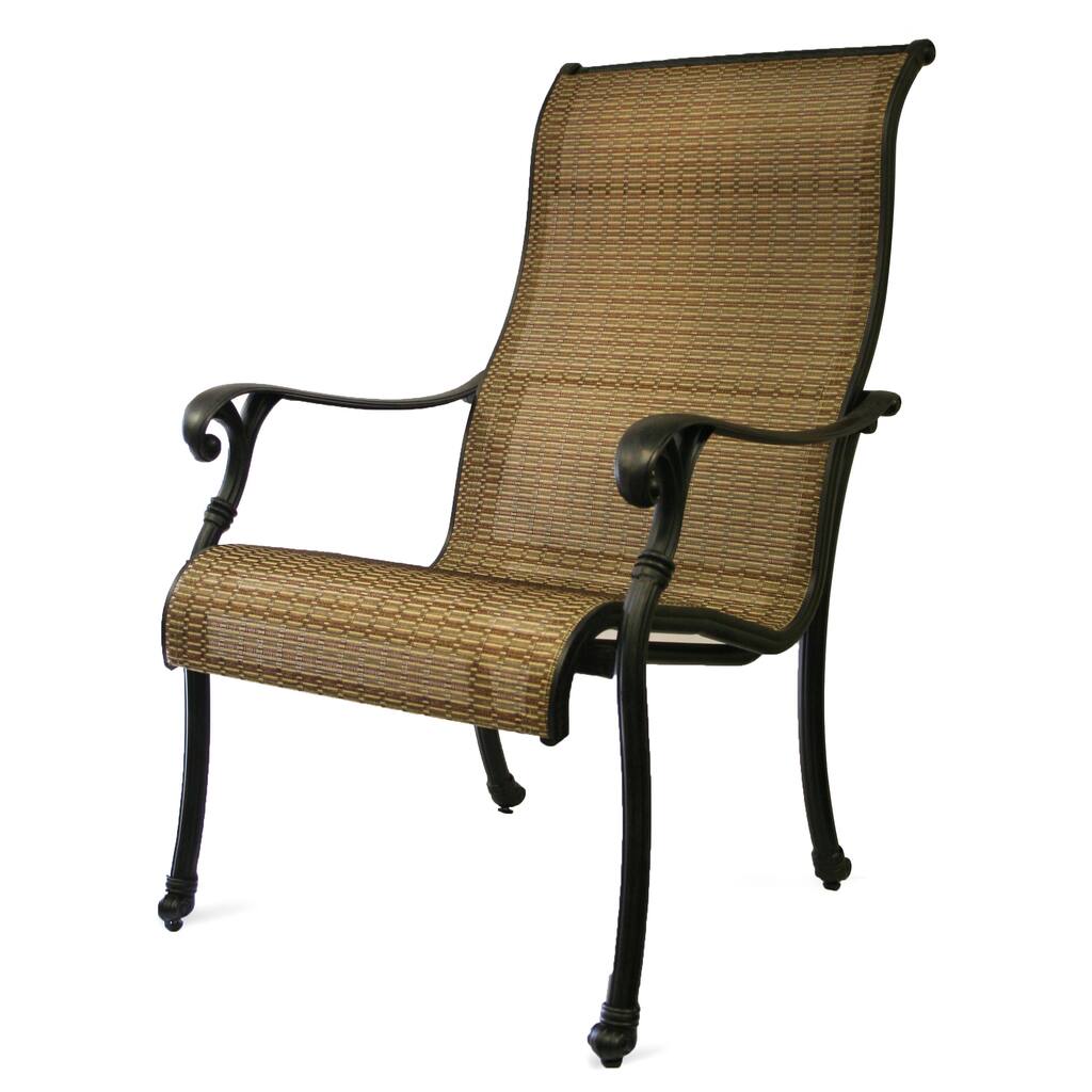 Cast Aluminum Sling Dining Chairs (Set of 2)