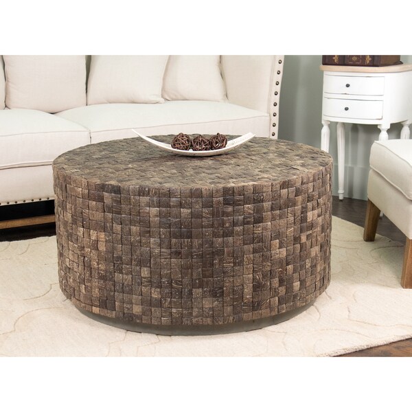 Shop East At Main's Decorative Easley Brown Round Coffee Table Free