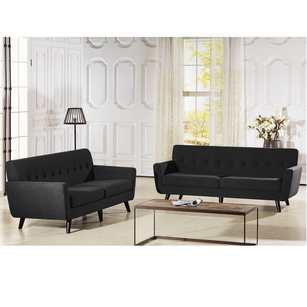 Shop Baxton Studio Novak Contemporary Grey Linen Upholstered Sofa With