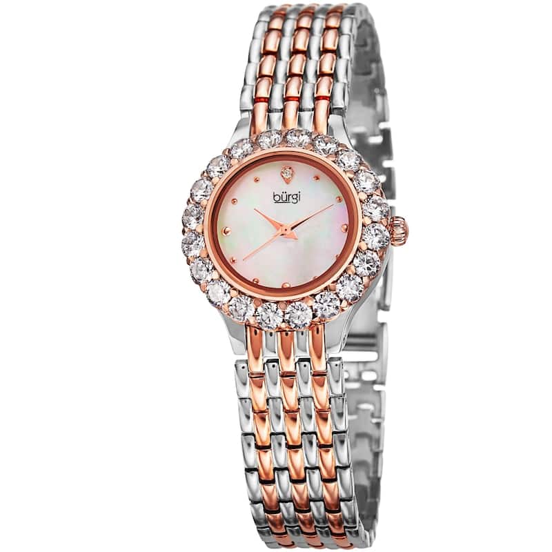 Burgi Women's Dazzling Diamond Crystal-Accented Bracelet Watch