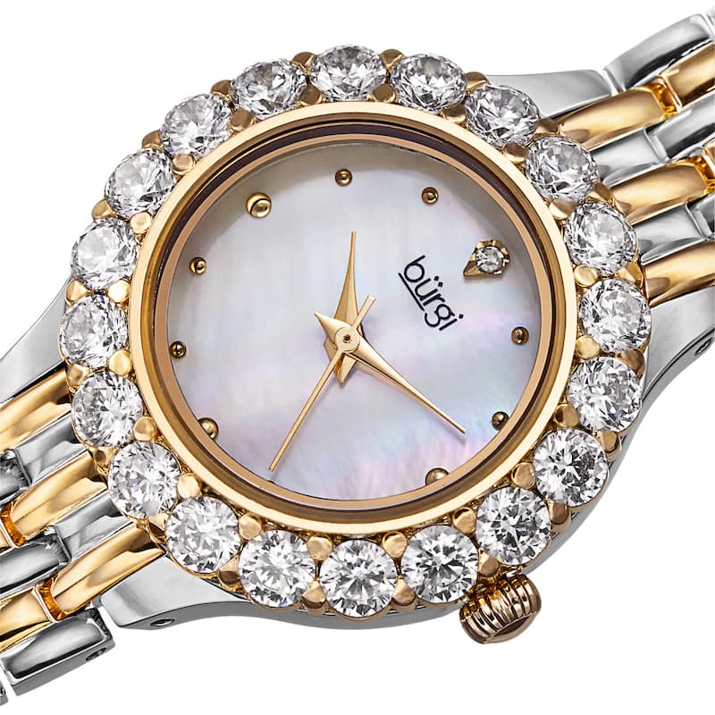Burgi Women's Dazzling Diamond Crystal-Accented Bracelet Watch