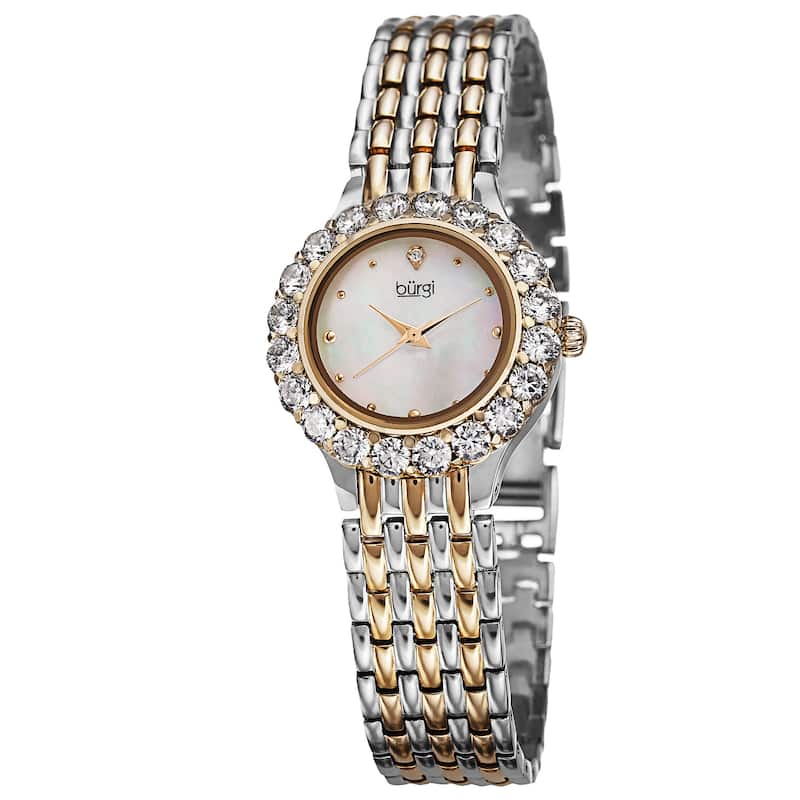 Burgi Women's Dazzling Diamond Crystal-Accented Bracelet Watch