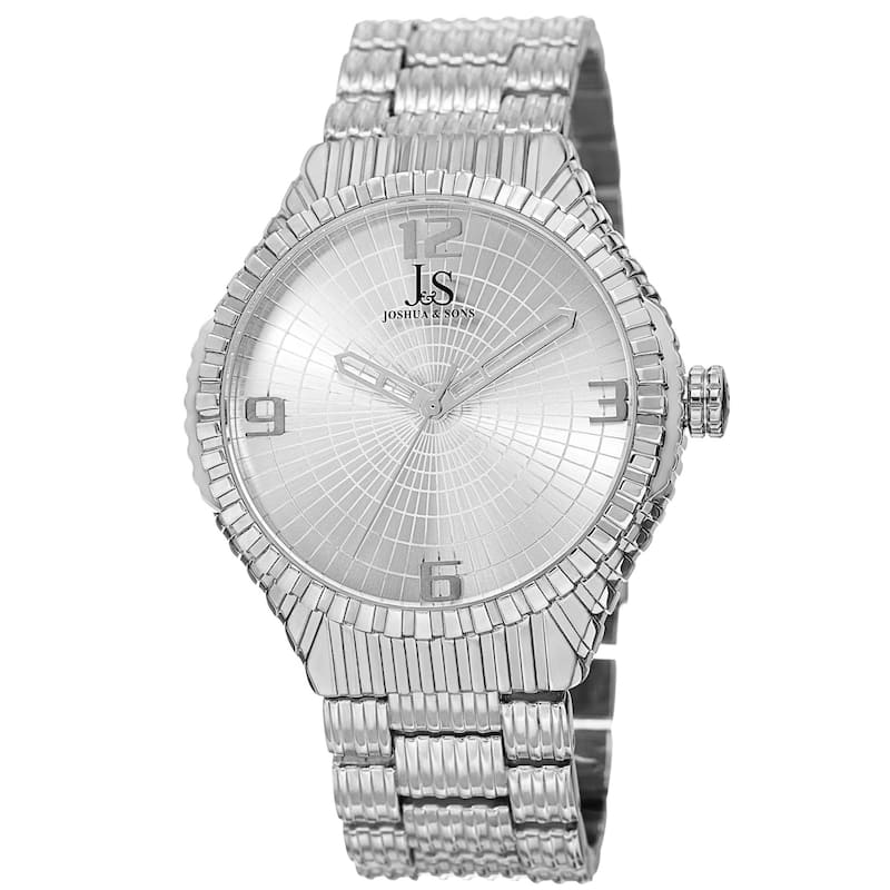 Joshua & Sons Men's Quartz Etched Pattern Dial Edgy Bracelet Watch