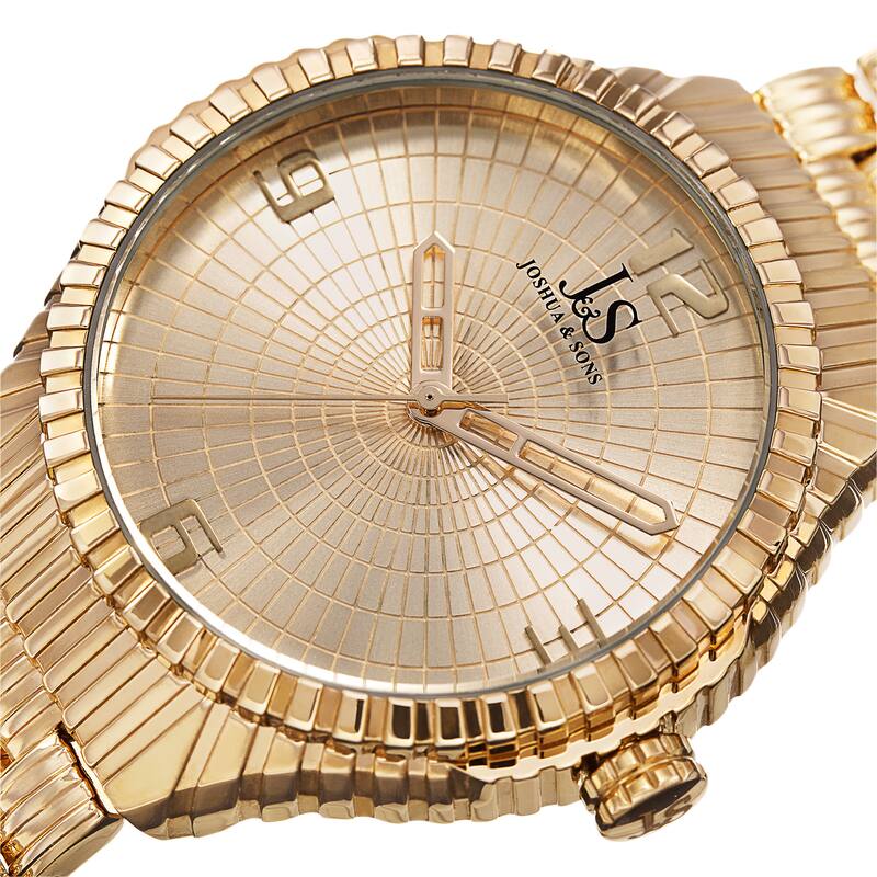 Joshua & Sons Men's Quartz Etched Pattern Dial Edgy Bracelet Watch