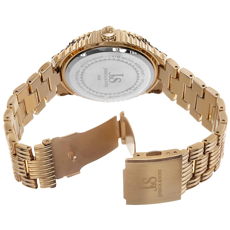 Joshua & Sons Men's Quartz Etched Pattern Dial Edgy Bracelet Watch