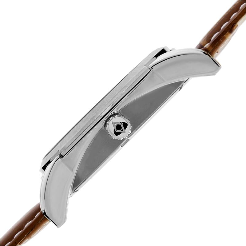 Akribos XXIV Men's Multifunction Step Dial Leather Brown Strap Watch