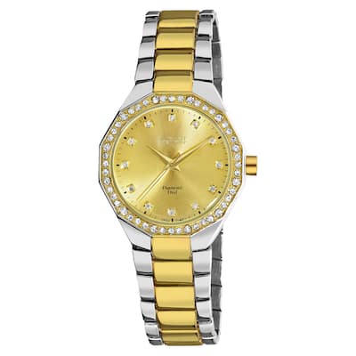 August Steiner Women's Diamond Swiss Quartz Alloy Two-Tone Bracelet Watch