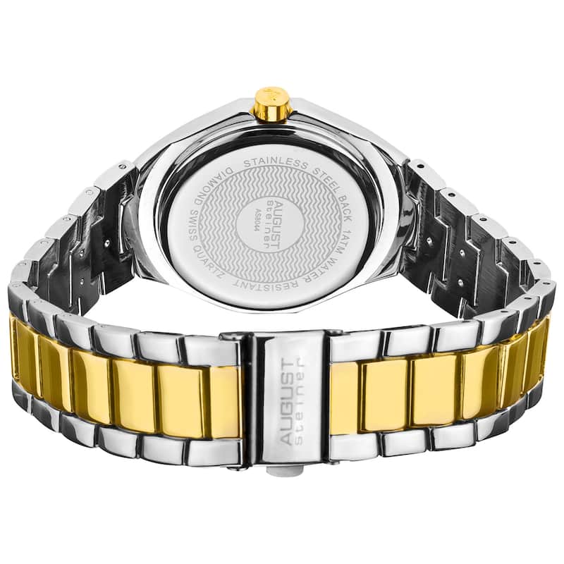 August Steiner Women's Diamond Swiss Quartz Alloy Two-Tone Bracelet Watch
