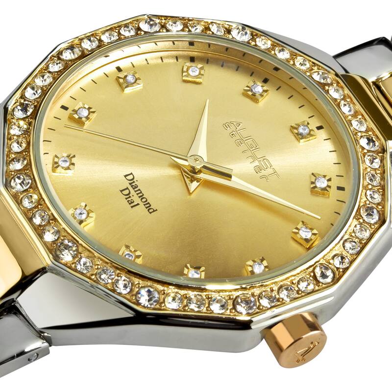 August Steiner Women's Diamond Swiss Quartz Alloy Two-Tone Bracelet Watch