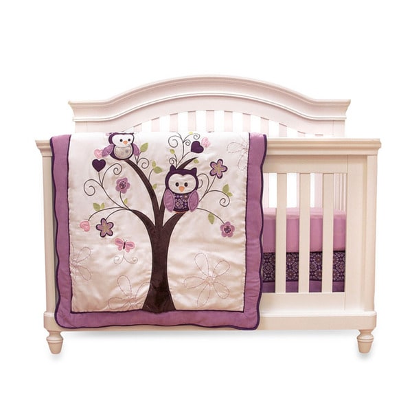 Shop Nemcor Baby's First Plum Owl Meadow 4-piece Crib ...