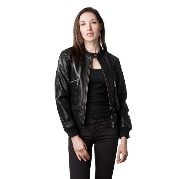 Shop Wilda Women's Janice Black Leather Jacket - Free Shipping Today ...