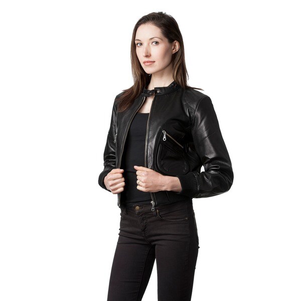 Wilda Women S Jamie Black Leather Jacket Free Shipping Today Wilda Women S Jamie Black Leather Jacket