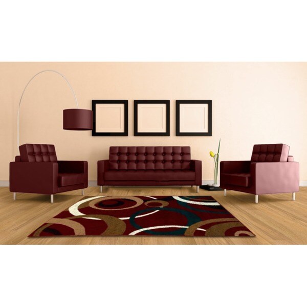 LYKE Home Red Area Rug (8' x 10') - 8' x 10'