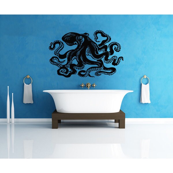 Shop Octopus Bathroom Vinyl Sticker Wall Art Free Shipping On Orders
