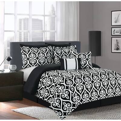 Hamilton Black/White 7-piece Comforter Set