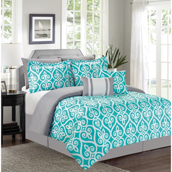 Hamilton Teal 7-piece Comforter Set - Free Shipping Today ...