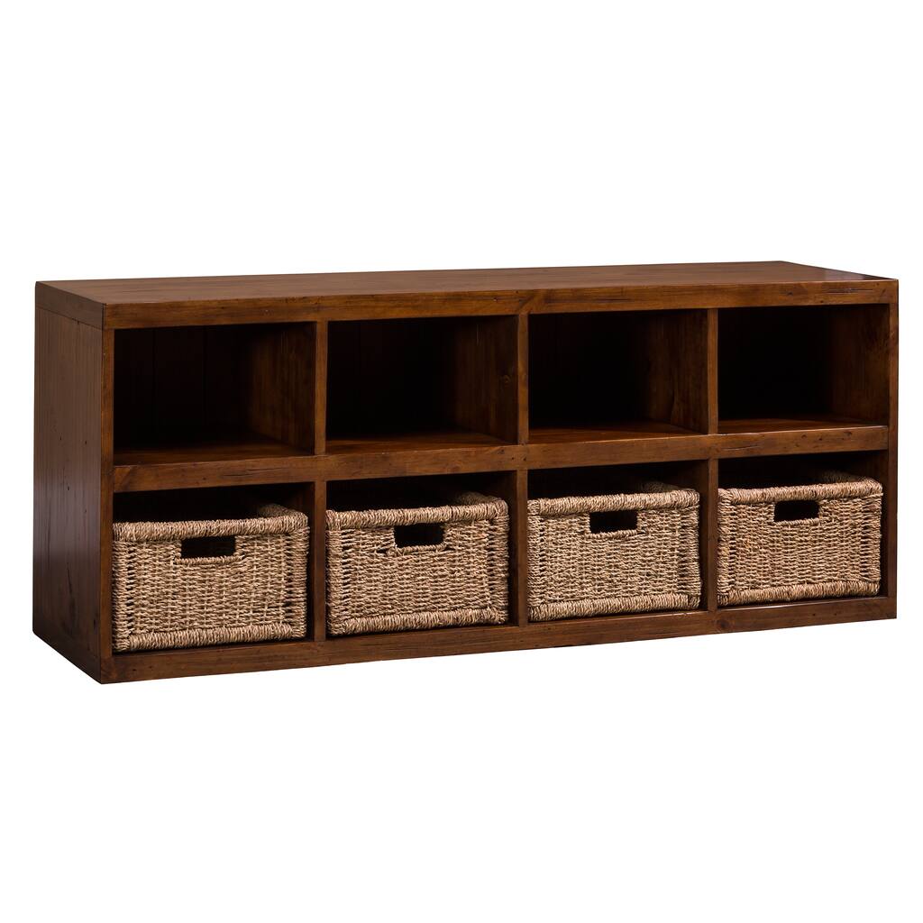 Hillsdale Furniture Tuscan Retreat ® Wood Storage Cube with Baskets, Antique Pine