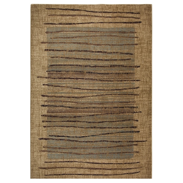Rizzy Home Stripe Beige Bellevue Collection Accent Rug (7' 10 x 10' 10