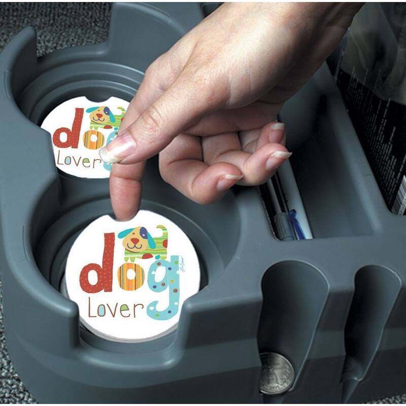 Counterart Absorbent Stone Car Coaster Dog Lover (Set of 2) - 4x6