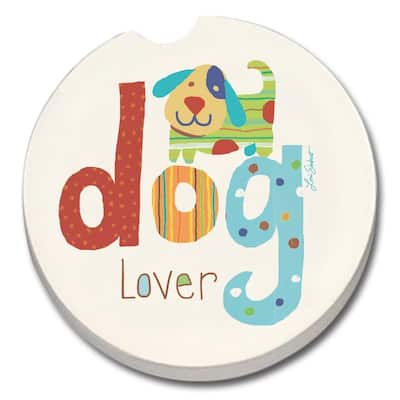 Counterart Absorbent Stone Car Coaster Dog Lover (Set of 2) - 4x6