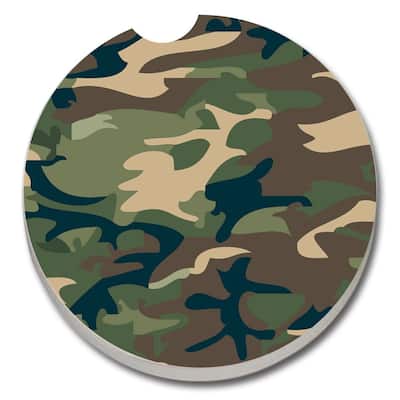 Counterart Absorbent Stone Car Coaster Camouflage (Set of 2) - 4x6
