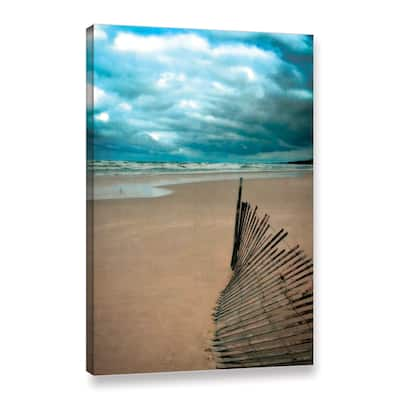 ArtWall Kevin Calkins ' Seagull And Snowfence ' Gallery-Wrapped Canvas