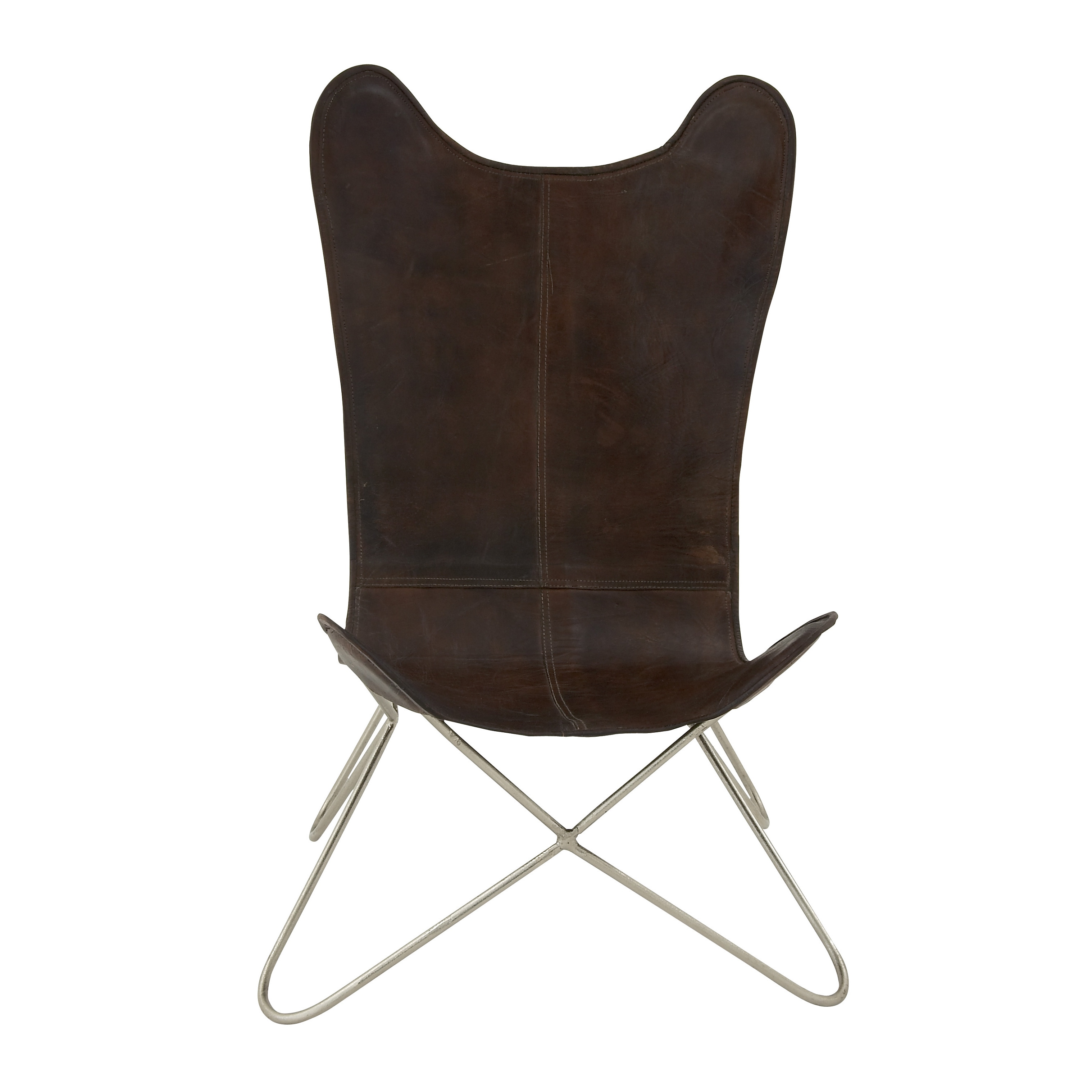 34 inch Brown Metal Leather Chair   Shopping   Great Deals