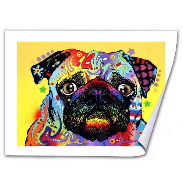 Dean Russo 'Pug' Rolled Paper Art - Overstock - 10234437