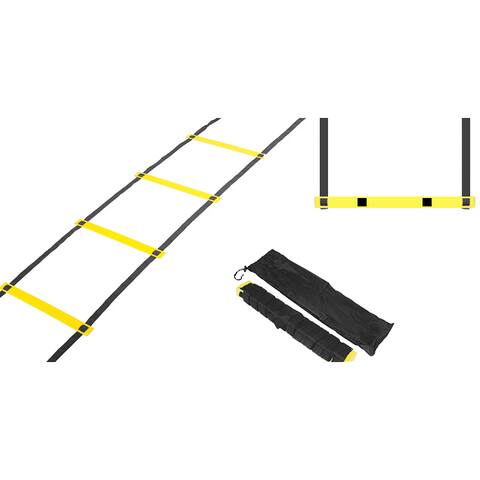 Trademark Innovations Agility Ladder 12-rung Training Ladder in Black and Yellow