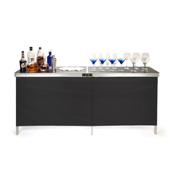 Trademark Innovations Portable Bar Table - Two Skirts and Carrying Case Included