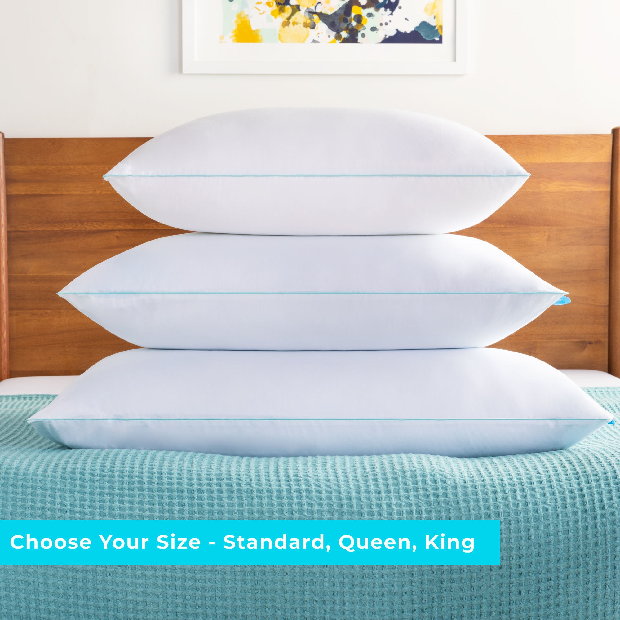 Sealy Essentials Memory Foam Gel Cooling Pillows, Standard/Queen, 1 Count  (Pack of 1),White