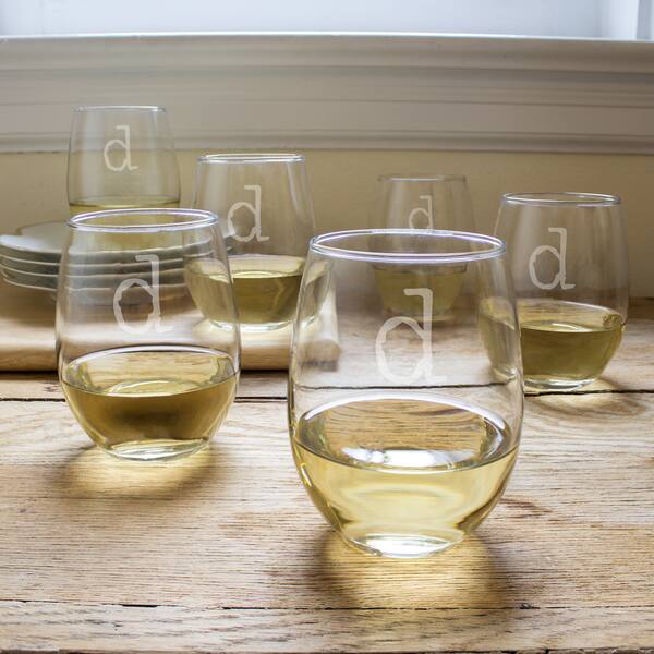 JoyJolt Hue Set of 6 (15 oz) Stemless Wine Glasses