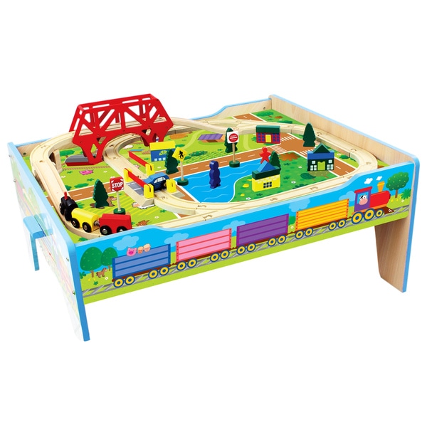 Wooden Activity Table With 45 Piece Train Set / 100-Piece Mountain Train Set and Wooden Activity Table ... / If you need a compact train table that's a bit higher off the ground, we have just the thing.