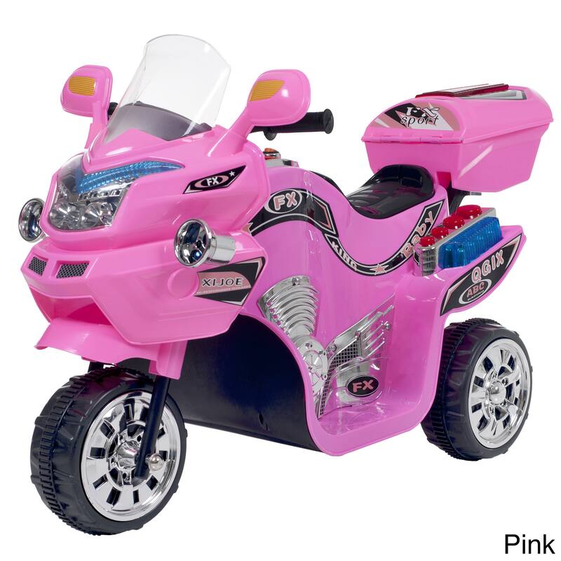 Ride on Toy, 3 Wheel Motorcycle for Kids, Battery Powered Ride On Toy by Lil' Rider - Boys & Girls - Pink