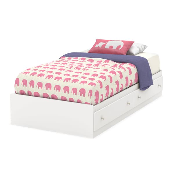 Shop South Shore Litchi Mates Bed With 2 Drawers Free Shipping