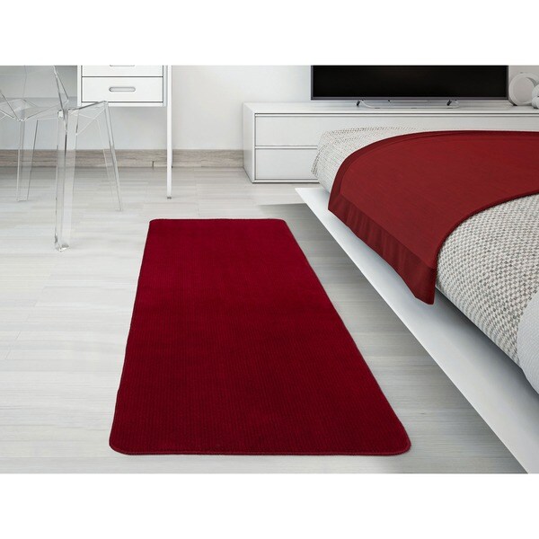 Softy Solid Red Non Slip Rubber Backing Bathroom Mat Rug On Softy Solid Red Non Slip Rubber Backing Bathroom Mat Rug