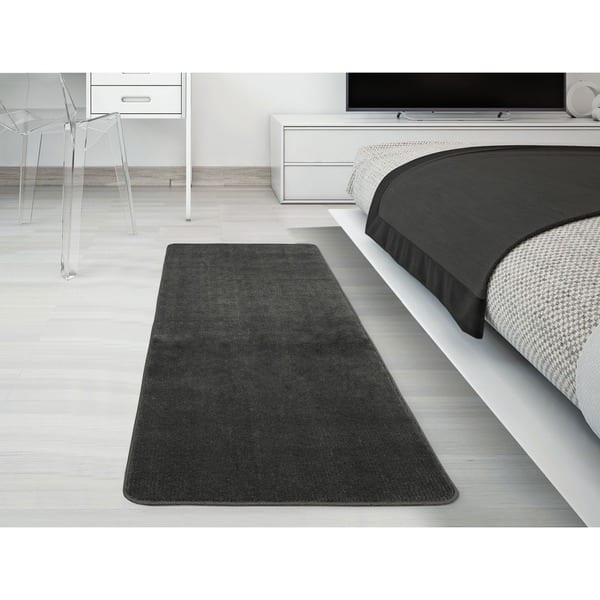 Shop Ottomanson Softy Solid Grey Non Slip Rubber Back Bathroom Mat