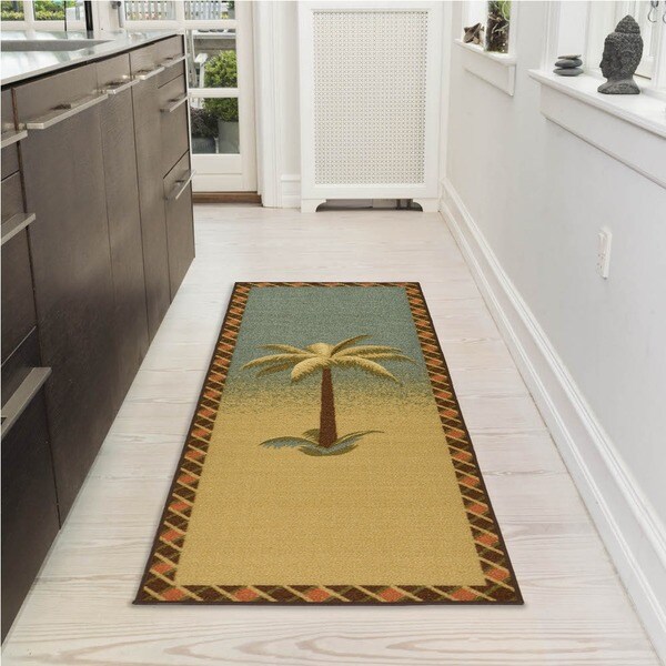 Ottomanson Sara S Kitchen Sage Collection Palm Tree Ottomanson Sara X27 S Kitchen Sage Collection Palm Tree Design Runner Rug