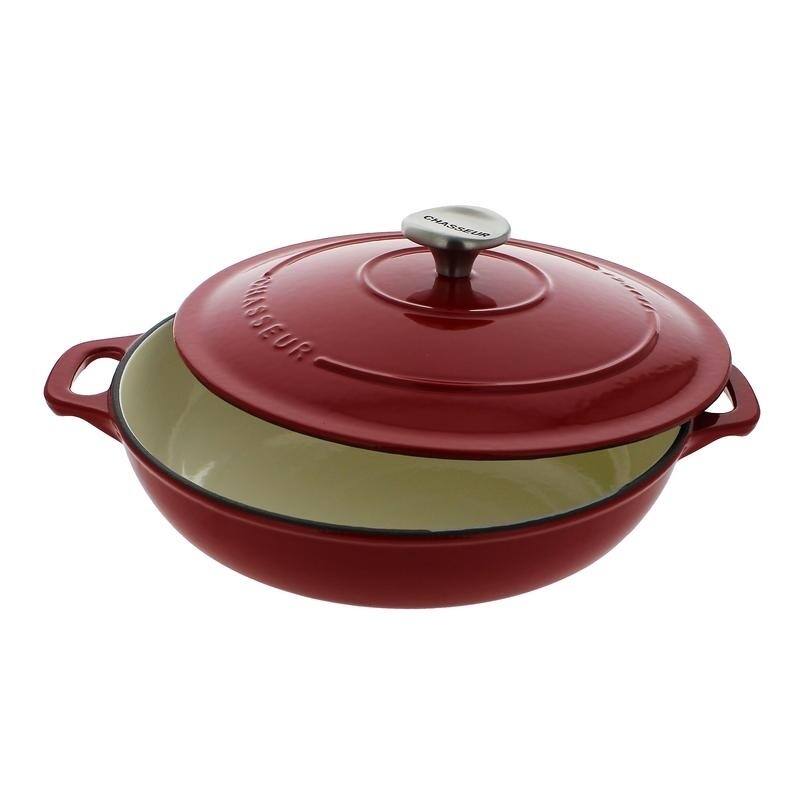 Cast Iron Lidded Braiser-1.8 quart, Red
