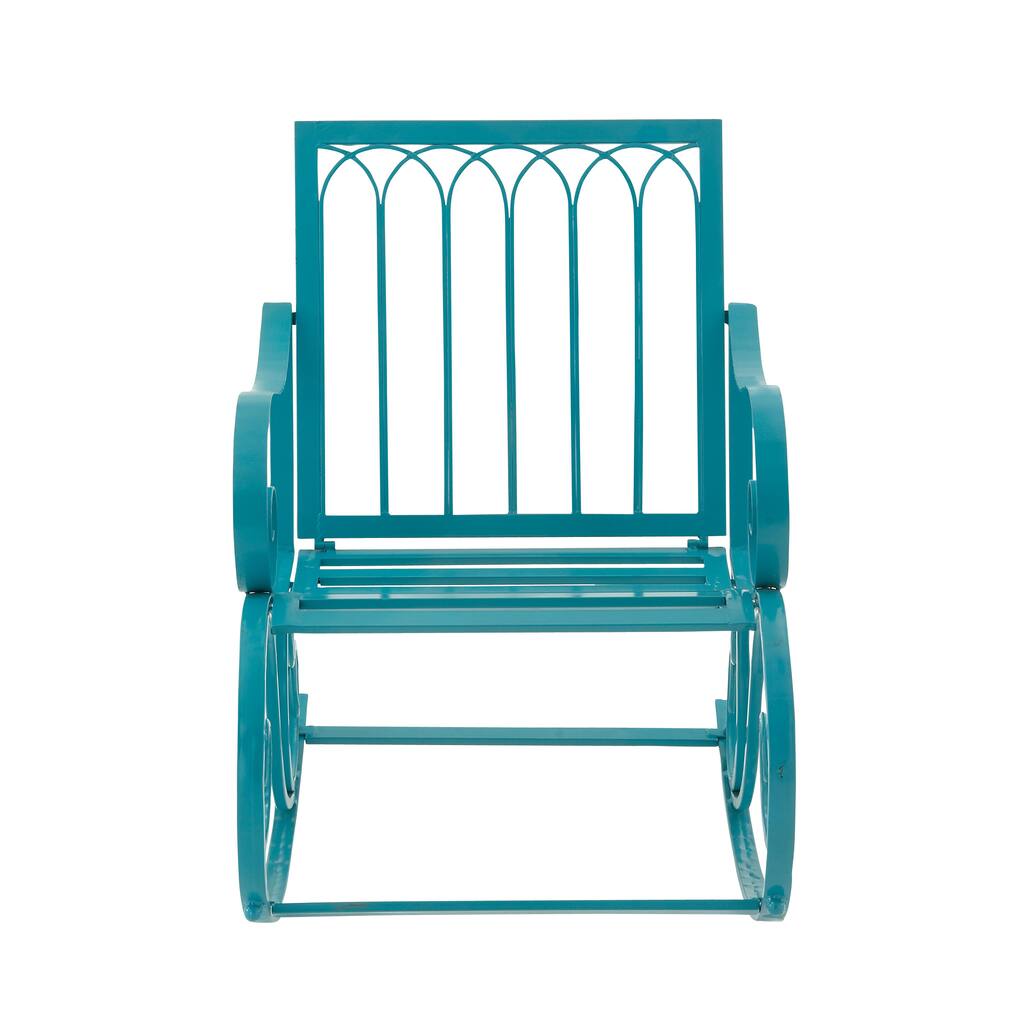 Outdoor Metal Turquoise Rocking Chair