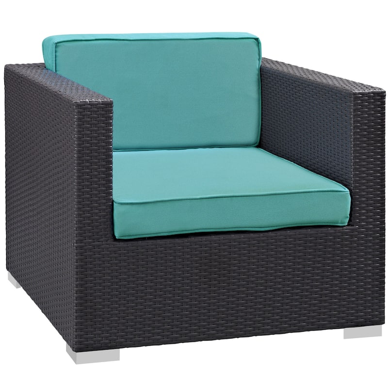 Gather Outdoor Patio Armchair - Blue/Off-White