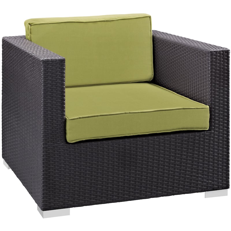 Gather Outdoor Patio Armchair - Green/Off-White