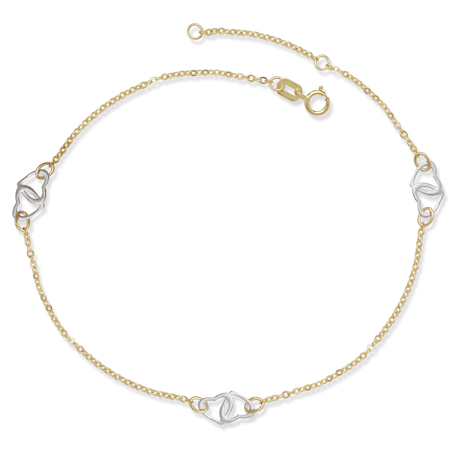 Fine 14K Yellow Gold Butterfly Station Adjustable Anklet Bracelet-9/10" Fine 14K Yellow Gold Butterfly Station Adjustable Anklet Bracelet-9/10"