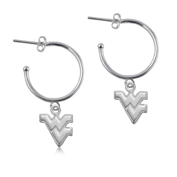 Wvu Sterling Silver Hoop Earrings Wvu Sterling Silver Hoop Earrings