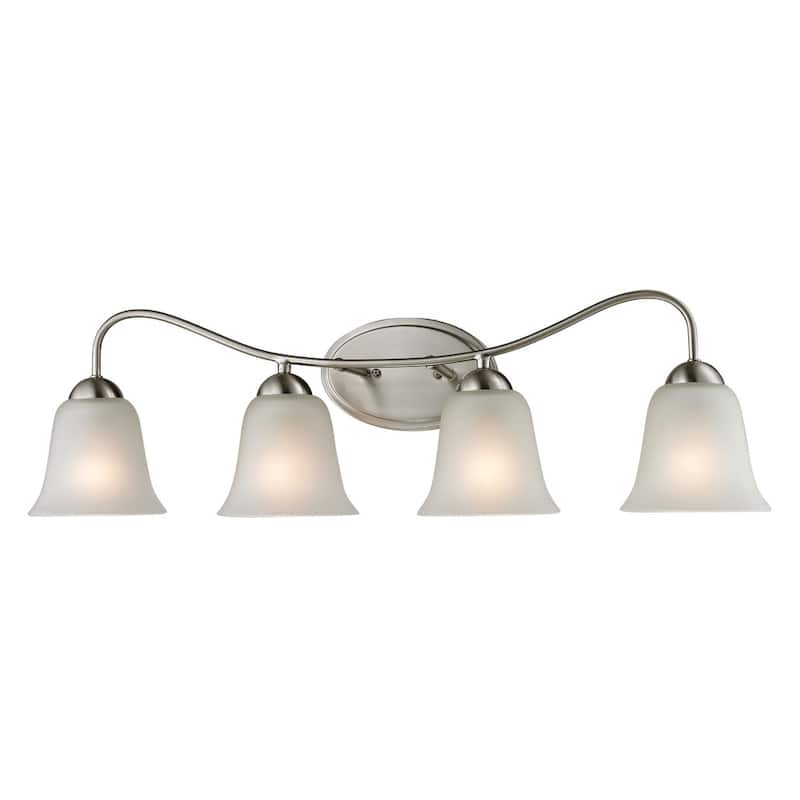 Elk Home Conway Brushed Nickel With White Glass Vanity Light